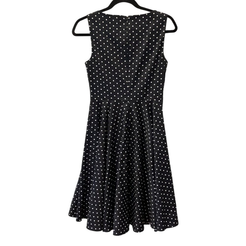 Grace Karin Polka Dot Dress Sleeveless Black White Fit and Flare Pin Up 60s Sz S - Picture 5 of 11